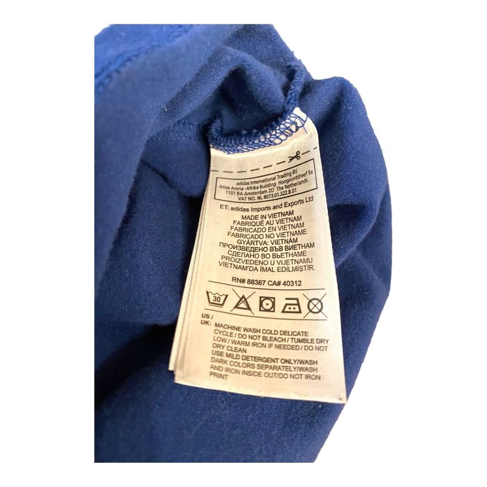 Adidas Women's Original Paris Crop Tee Size Small Long-Sleeve in Oxford Blue - Picture 6 of 9